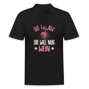 Flamingo Junggesellenabschied Frauen jga Saufen - Männer Poloshirt - Schwarz - Vorne - Kai (181cm)