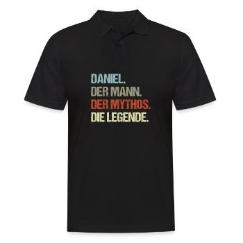 Daniel der Mann der Mythos die Legende - Männer Poloshirt - Schwarz - Vorne - Kai (181cm)