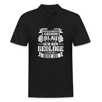 Geologe - Männer Poloshirt - Schwarz - Vorne - Kai (181cm)