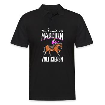 Voltigieren - Männer Poloshirt - Schwarz - Vorne - Kai (181cm)