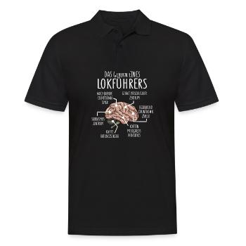 Lokführer Anatomie Gehirn Schaffner - Männer Poloshirt - Schwarz - Vorne - Kai (181cm)