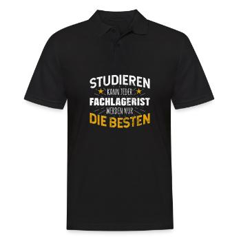 Fachlagerist - Männer Poloshirt - Schwarz - Vorne - Kai (181cm)