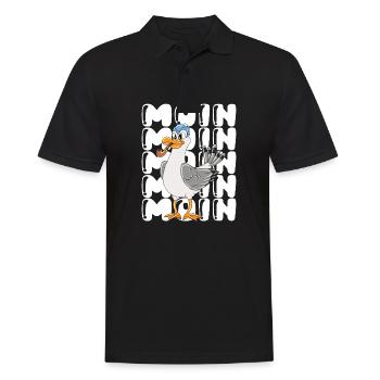 Moin Norddeutsch Möwe Mit Pfeife Lustige Möwe - Männer Poloshirt - Schwarz - Vorne - Kai (181cm)