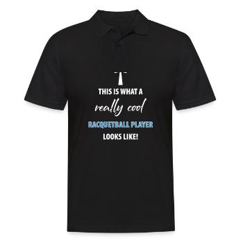 this is what a really cool RACQUETBALL player look - Men's Polo Shirt - black - Front - Kai (181cm)