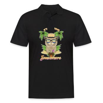 Il est 5 oclock quelque part en buvant Scottish Fold - Polo Homme - noir - Devant - Kai (181cm)