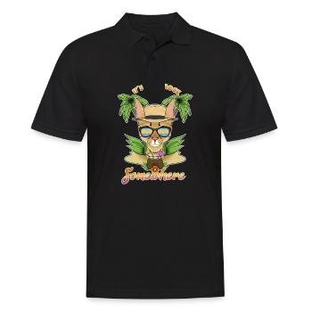 It Is 5 OClock Somewhere Drinking Savannah Cat - Männer Poloshirt - Schwarz - Vorne - Kai (181cm)