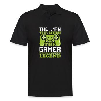 Man Myth Gamer - Männer Poloshirt - Schwarz - Vorne - Kai (181cm)