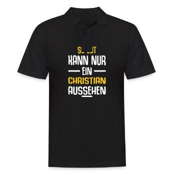 Christian Vorname Name Geburtstag - Männer Poloshirt - Schwarz - Vorne - Kai (181cm)
