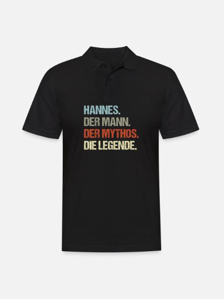 Hannes der Mann der Mythos die Legende - Männer Poloshirt - Schwarz