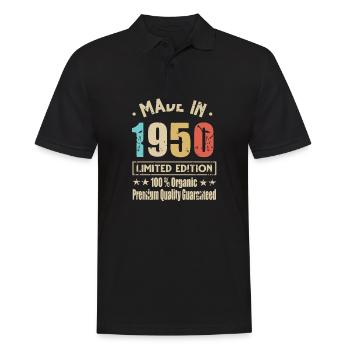 Made in 1950 Vintage Retro Limited Edition - Men's Polo Shirt - black - Front - Kai (181cm)