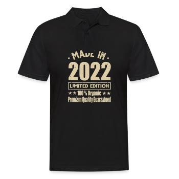 Made in 2022 Vintage Retro Limited Edition - Männer Poloshirt - Schwarz - Vorne - Kai (181cm)