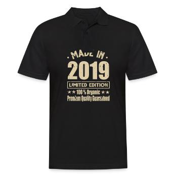 Made in 2019 Vintage Retro Limited Edition - Men's Polo Shirt - black - Front - Kai (181cm)