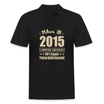 Made in 2015 Vintage Retro Limited Edition - Männer Poloshirt - Schwarz - Vorne - Kai (181cm)