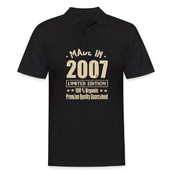 Made in 2007 Vintage Retro Limited Edition - Men's Polo Shirt - black - Front - Kai (181cm)