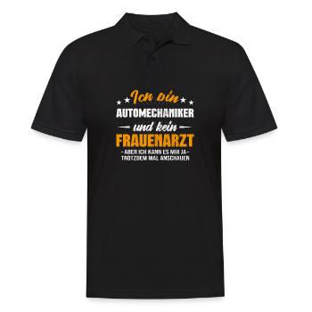 Automechaniker - Männer Poloshirt - Schwarz - Vorne - Kai (181cm)