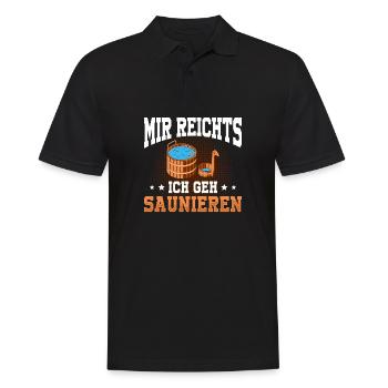 Sauna Schwitz Aufguss Saunakilt Bademantel - Männer Poloshirt - Schwarz - Vorne - Kai (181cm)
