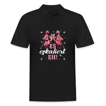 Flamingo Junggesellenabschied Frauen jga Saufen - Männer Poloshirt - Schwarz - Vorne - Kai (181cm)