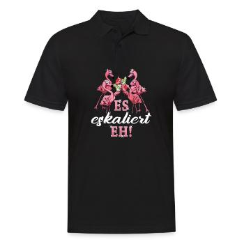 Flamingo Junggesellenabschied Frauen jga Saufen - Männer Poloshirt - Schwarz - Vorne - Kai (181cm)