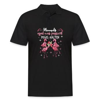 Flamingo Junggesellenabschied Frauen jga Saufen - Männer Poloshirt - Schwarz - Vorne - Kai (181cm)