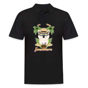 It Is 5 OClock Somewhere Drinking Akita Inu - Männer Poloshirt - Schwarz - Vorne - Kai (181cm)