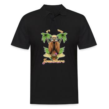 It Is 5 OClock Somewhere Drinking Bloodhound - Men's Polo Shirt - black - Front - Kai (181cm)