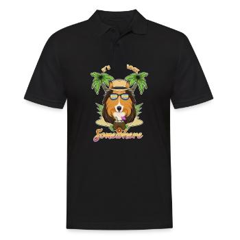 It Is 5 OClock Somewhere Drinking Collie - Men's Polo Shirt - black - Front - Kai (181cm)