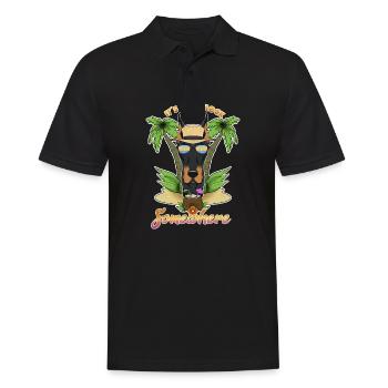 It Is 5 OClock Somewhere Drinking Doberman - Men's Polo Shirt - black - Front - Kai (181cm)