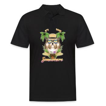 It Is 5 OClock Somewhere Drinking Havanese - Men's Polo Shirt - black - Front - Kai (181cm)