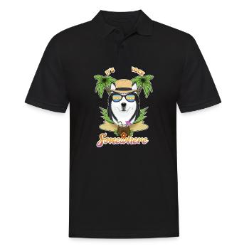 It Is 5 OClock Somewhere Drinking Husky - Men's Polo Shirt - black - Front - Kai (181cm)