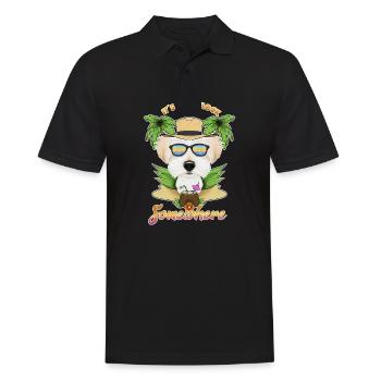 It Is 5 OClock Somewhere Drinking Maltese - Men's Polo Shirt - black - Front - Kai (181cm)