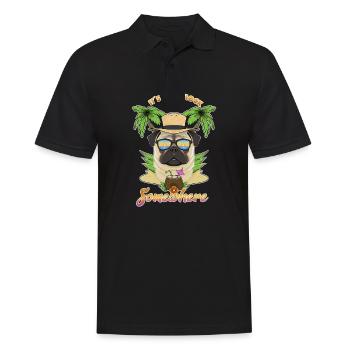 It Is 5 OClock Somewhere Drinking Pug - Men's Polo Shirt - black - Front - Kai (181cm)