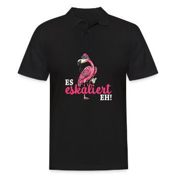 Flamingo Junggesellenabschied Frauen jga Saufen - Männer Poloshirt - Schwarz - Vorne - Kai (181cm)
