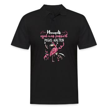 Flamingo Junggesellenabschied Frauen jga Saufen - Männer Poloshirt - Schwarz - Vorne - Kai (181cm)