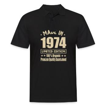 Made in 1974 Vintage Retro Limited Edition - Männer Poloshirt - Schwarz - Vorne - Kai (181cm)