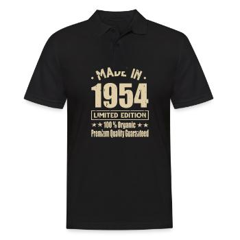 Made in 1954 Vintage Retro Limited Edition - Männer Poloshirt - Schwarz - Vorne - Kai (181cm)
