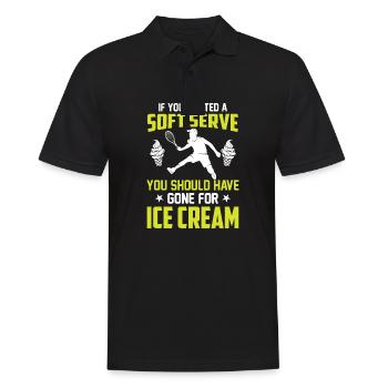 Dicton du joueur de tennis - Soft Serve Have Gone For Ic - Polo Homme - noir - Devant - Kai (181cm)