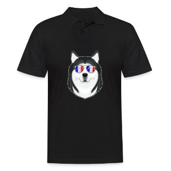 Husky France Sunglasses I French Flag - Männer Poloshirt - Schwarz - Vorne - Kai (181cm)
