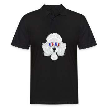 Poodle France Sunglasses I French Flag - Männer Poloshirt - Schwarz - Vorne - Kai (181cm)