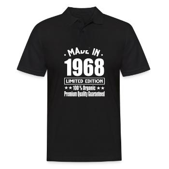 Made in 1968 Vintage Retro Limited Edition - Men's Polo Shirt - black - Front - Kai (181cm)
