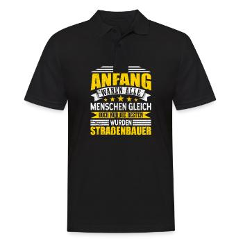 Straßenbauer Alle Menschen gleich - Männer Poloshirt - Schwarz - Vorne - Kai (181cm)