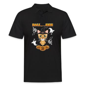 Bengal Cat Lover I Happy Halloween - Männer Poloshirt - Schwarz - Vorne - Kai (181cm)