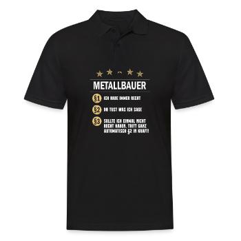 Metallbauer Paragraph - Männer Poloshirt - Schwarz - Vorne - Kai (181cm)
