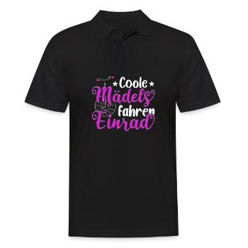 One Wheel Unicycle Coole Mädels fahren Einrad - Männer Poloshirt - Schwarz - Vorne - Kai (181cm)