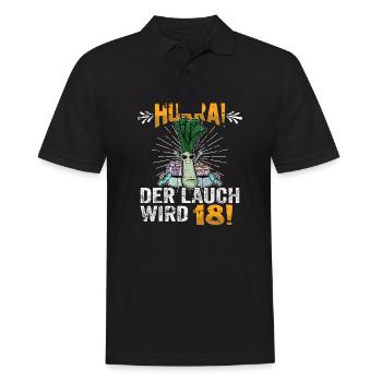 Hurra der Lauch wird 18 - Männer Poloshirt - Schwarz - Vorne - Kai (181cm)