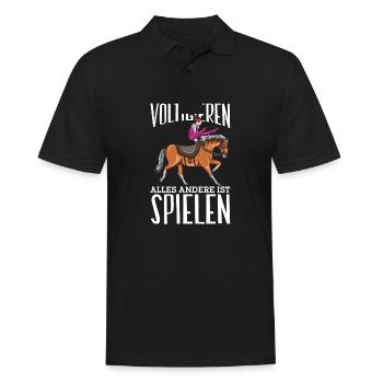 Voltigieren - Männer Poloshirt - Schwarz - Vorne - Kai (181cm)