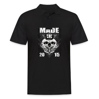 Made in 2015 Vintage Retro Limited Edition - Männer Poloshirt - Schwarz - Vorne - Kai (181cm)