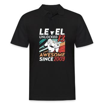 Level 13 Birthday 13 Year Old 2009 Gaming Video - Men's Polo Shirt - black - Front - Kai (181cm)