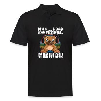 Ich Habe Das Schon Verstanden Ist Mir Nur Egal - Männer Poloshirt - Schwarz - Vorne - Kai (181cm)