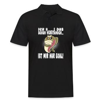 Ich Habe Das Schon Verstanden Ist Mir Nur Egal - Männer Poloshirt - Schwarz - Vorne - Kai (181cm)
