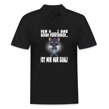 Ich Habe Das Schon Verstanden Ist Mir Nur Egal - Männer Poloshirt - Schwarz - Vorne - Kai (181cm)